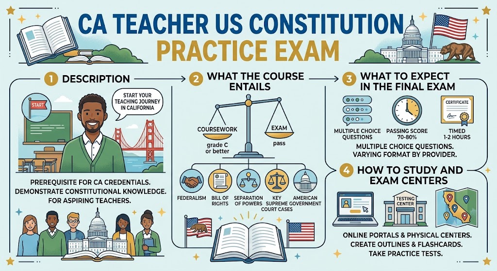 US Constitution Requirement Exam for California Teaching Practice Banner