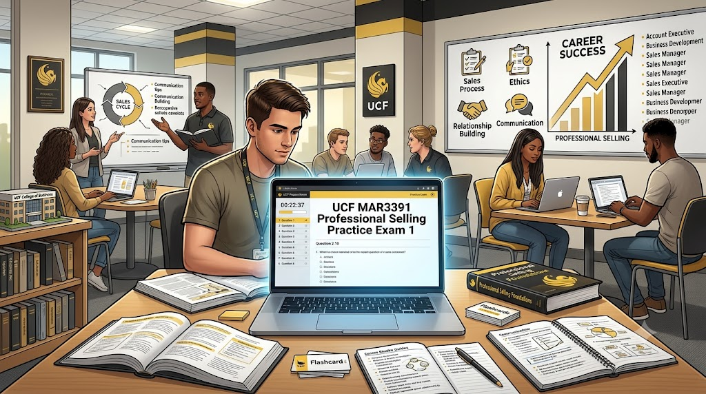 University of Central Florida (UCF) MAR3391 Professional Selling Practice Exam 1 Banner