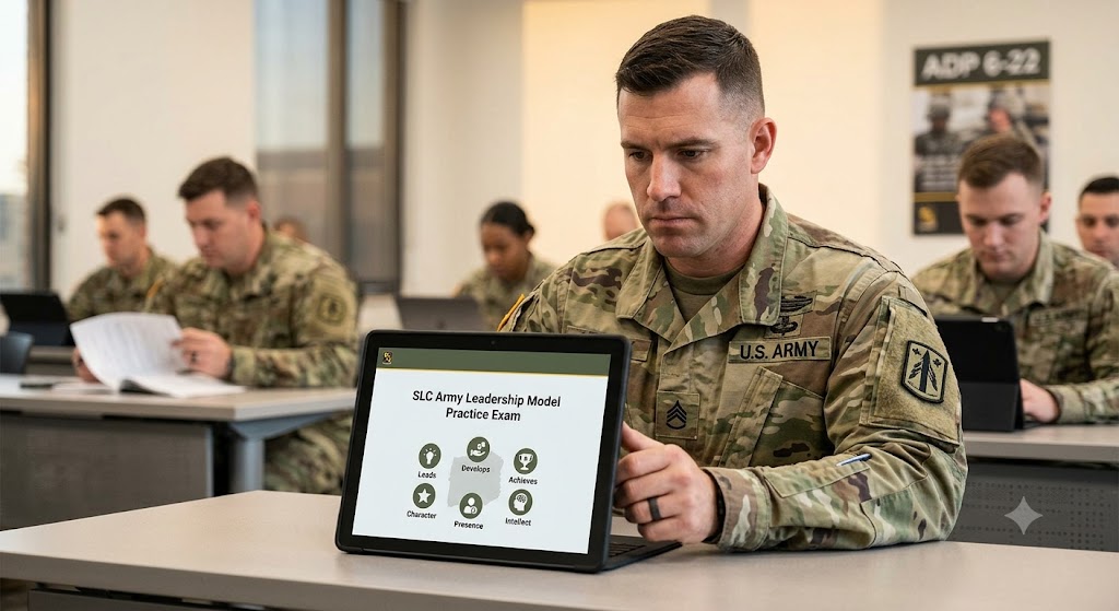 SLC Army Leadership Model Practice Exam Banner