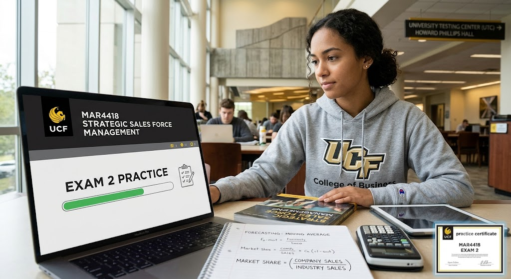 University of Central Florida (UCF) MAR4418 Strategic Sales Force Management Exam 2 Practice Banner