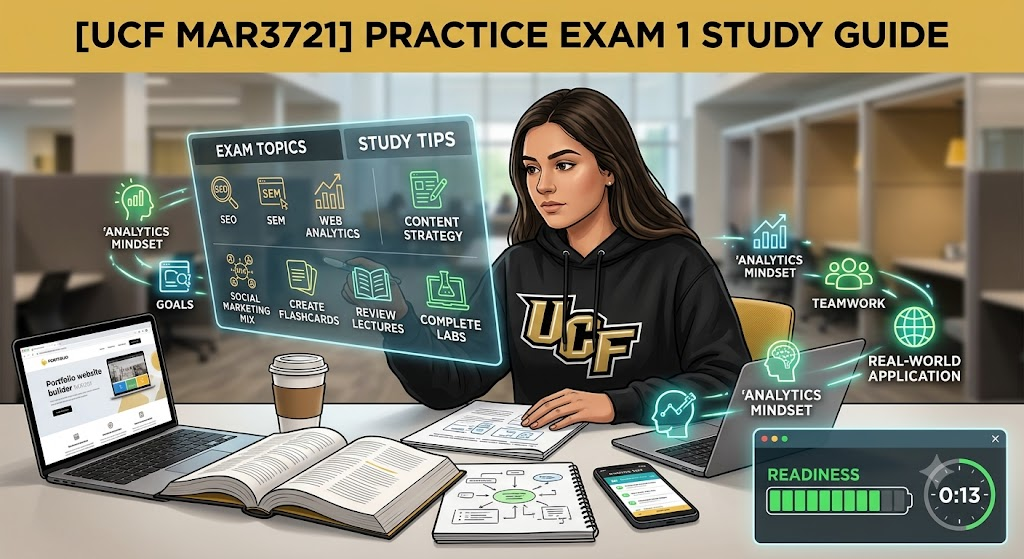 University of Central Florida (UCF) MAR3721 Digital Media Marketing Practice Exam 1 Banner