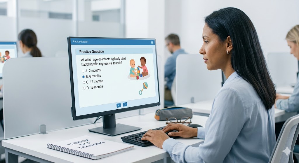 Florida Department of Children and Families (DCF) Infant and Toddler Appropriate Practices Practice Exam Banner