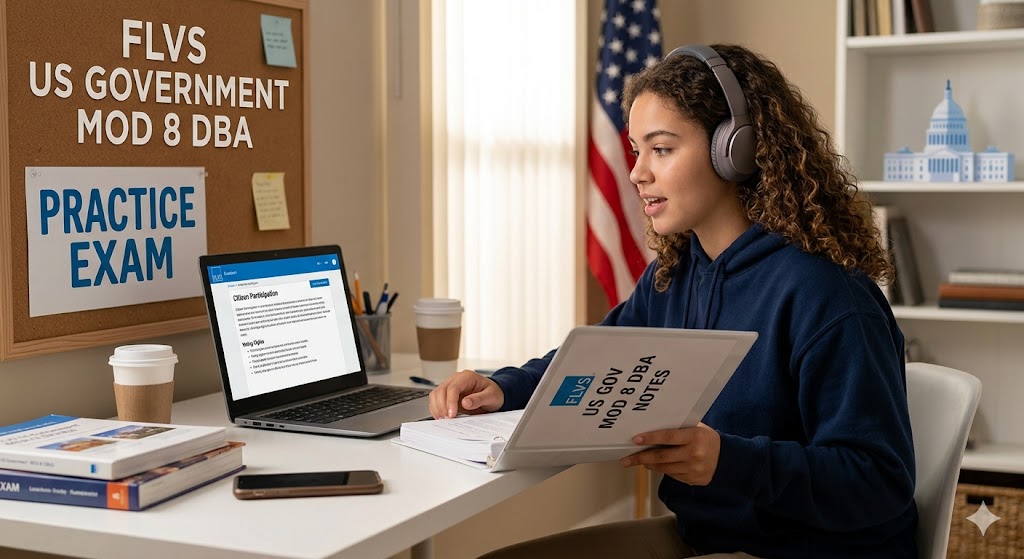 FLVS US Government Module 8 Discussion-Based Assessment (DBA) Practice Test Banner