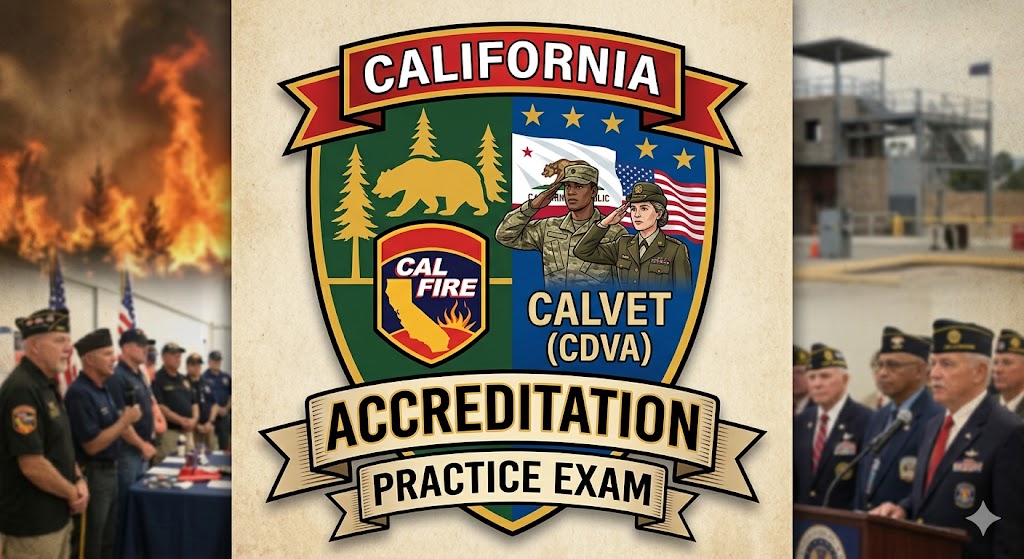 California Department of Veterans Affairs (CDVA) Accreditation Practice Exam Banner