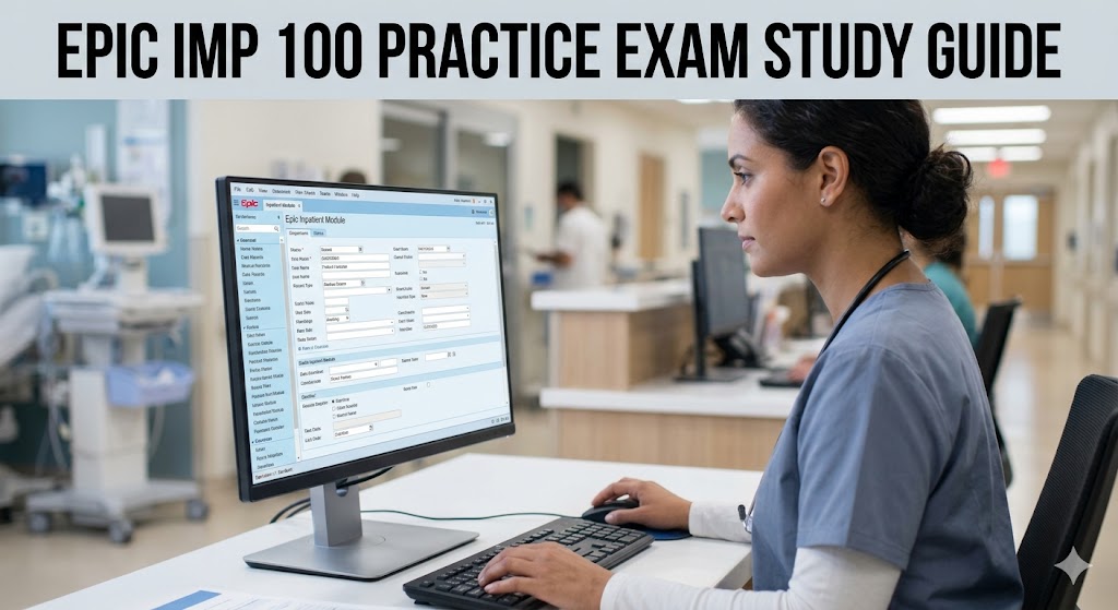 Epic Inpatient Module 100 (IMP 100) Practice Exam Banner
