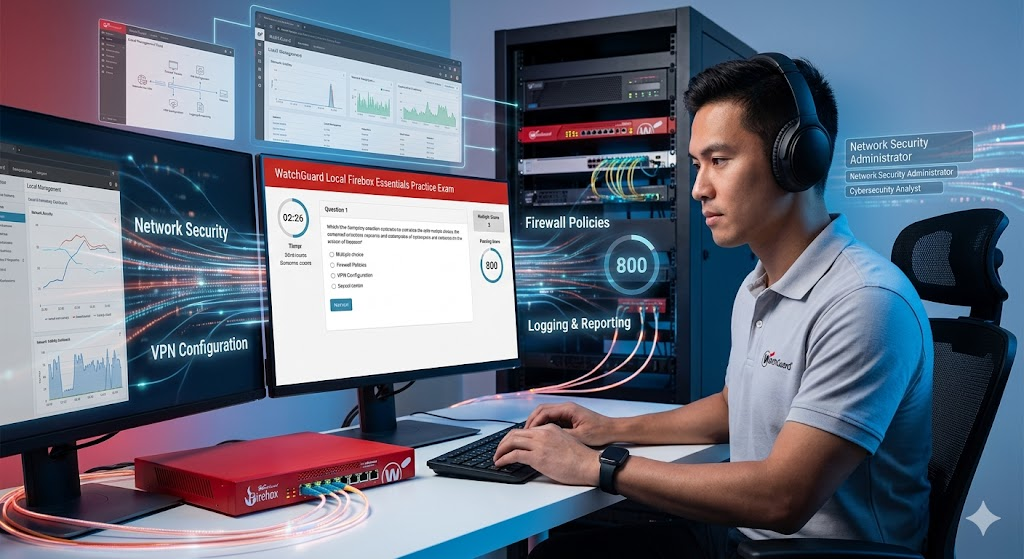 WatchGuard Essentials for Locally Managed Fireboxe Practice Test Banner