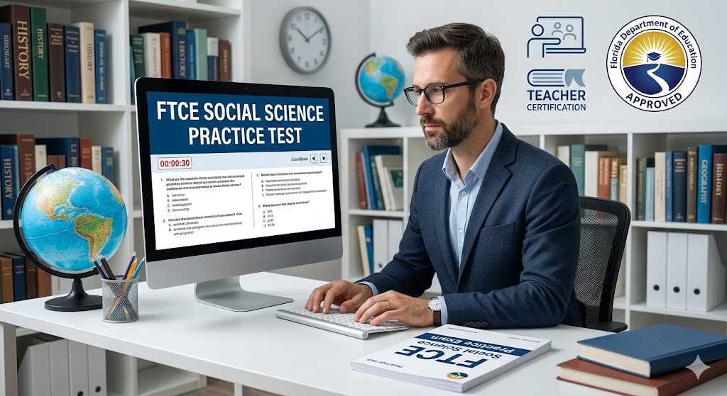 Florida Teacher Certification Examinations (FTCE) Social Science Practice Test Banner