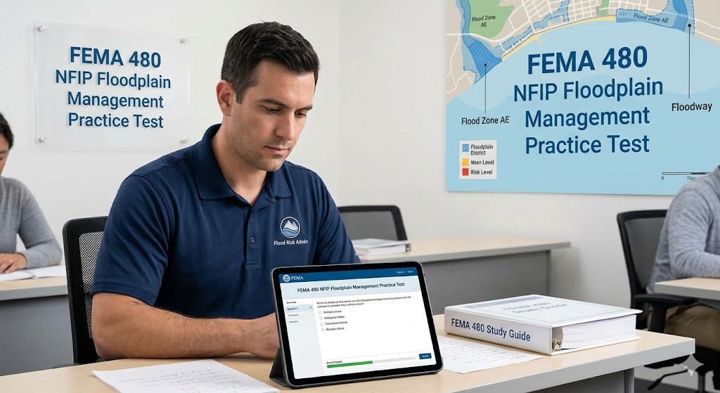 FEMA 480 NFIP Floodplain Management Requirements Practice Test Banner