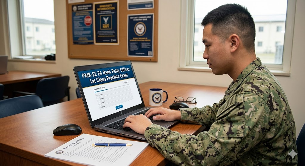 PMK-EE E6 Rank Petty Officer 1st Class Practice Exam Banner