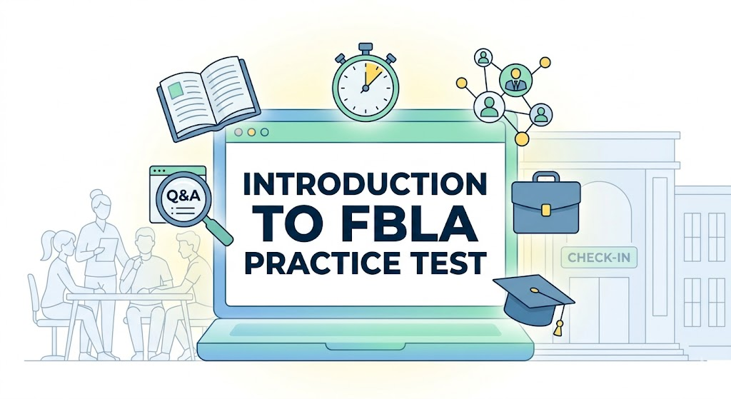 Introduction to FBLA Practice Test Banner