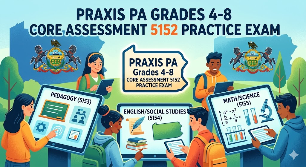 Praxis Pennsylvania Grades 4–8 Core Assessment (5152) Practice Exam Banner