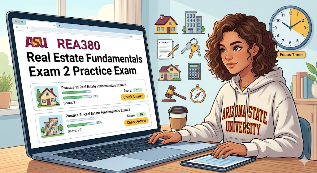 Arizona State University (ASU) REA380 Real Estate Fundamentals Exam 2 Practice Exam Banner