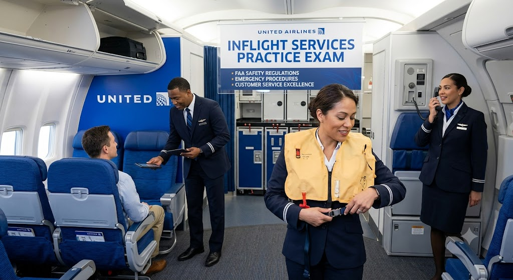 United Airlines Inflight Services Practice Exam Banner