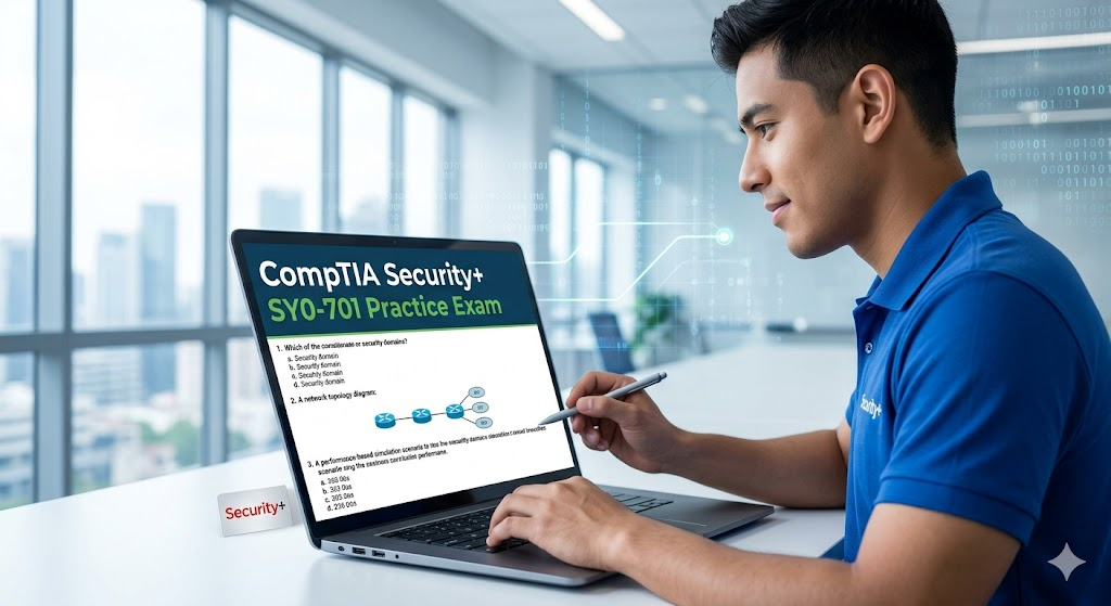 CompTIA Security+ SY0-701 Practice Test 2026 | Real Exam Questions Banner