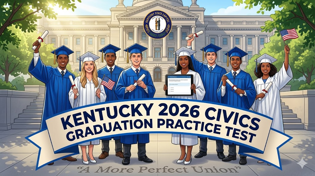 Kentucky 2026 Civics for Graduation Requirement Practice Test Banner