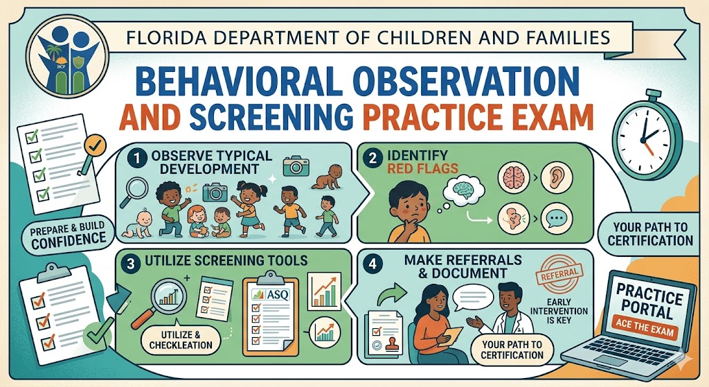 Florida Department of Children and Families (DCF) Behavioral Observation and Screening Practice Exam Banner