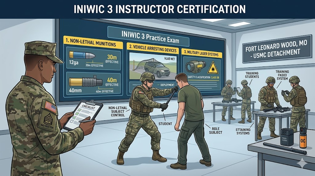 Interservice Nonlethal Individual Weapons Instructor Course (INIWIC) 3 Practice Test Banner