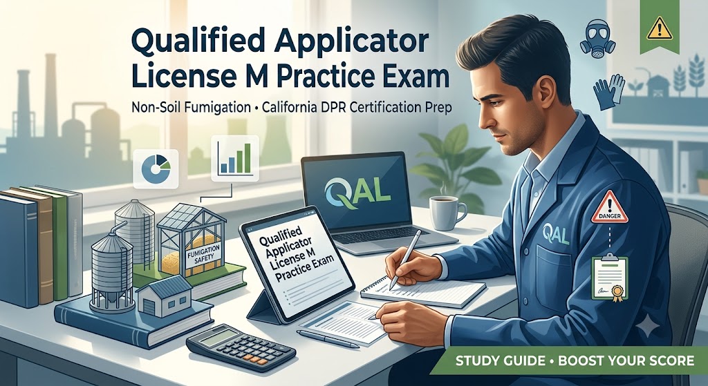 Qualified Applicator License (QAL) Category M – Non-Soil Fumigation Practice Test Banner