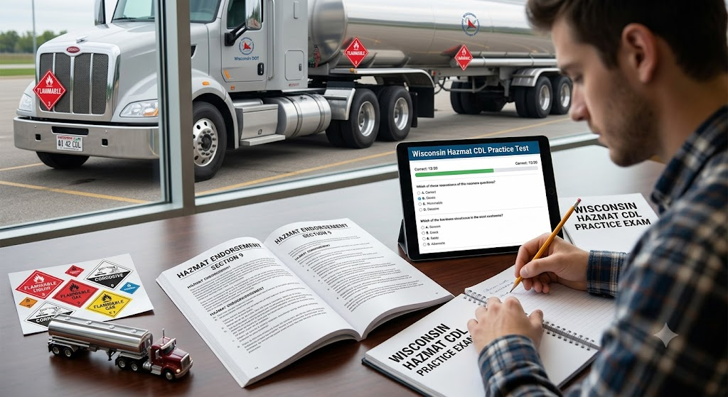 Wisconsin Hazmat CDL Practice Test Banner