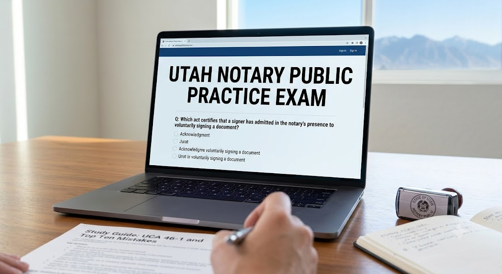 Utah Notary Practice Test Banner