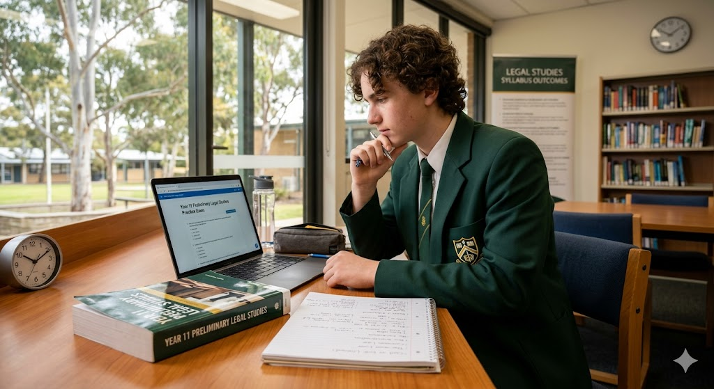 Year 11 Preliminary Legal Studies Practice Exam Banner