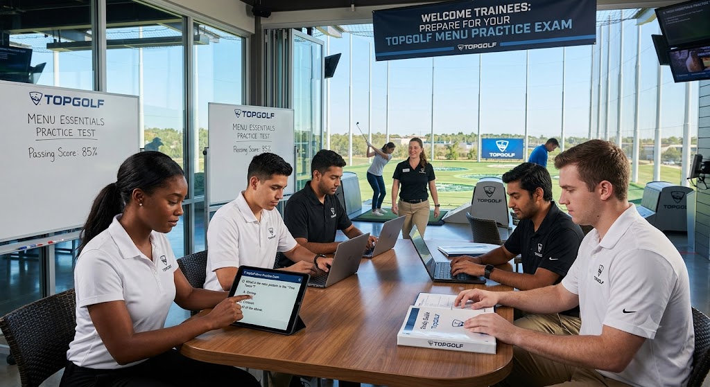 TopGolf Menu Practice Test Banner