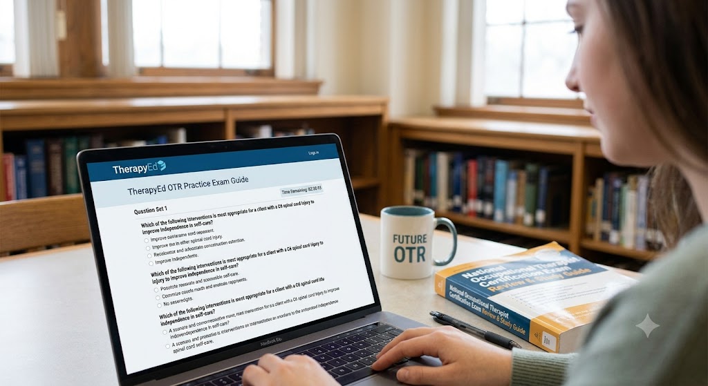 TherapyEd OTR Certification Practice Exam Banner