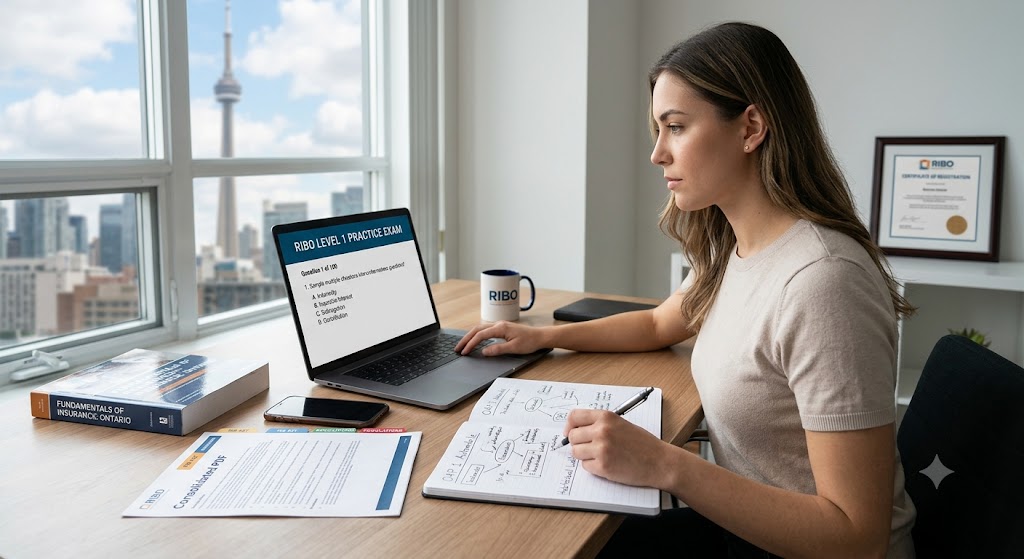 Registered Insurance Brokers of Ontario (RIBO) Level 1 Practice Exam Banner