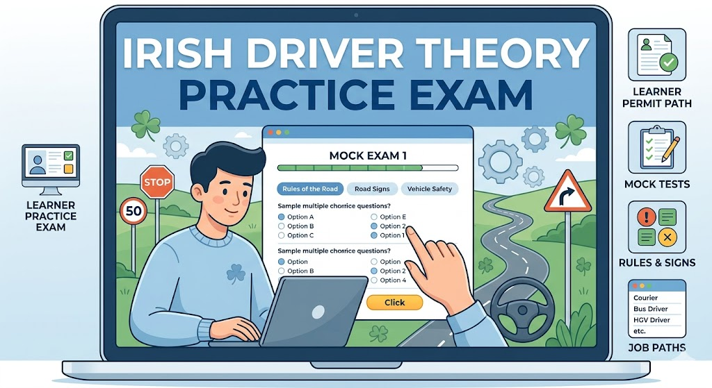 Irish Driver Theory Practice Test Banner